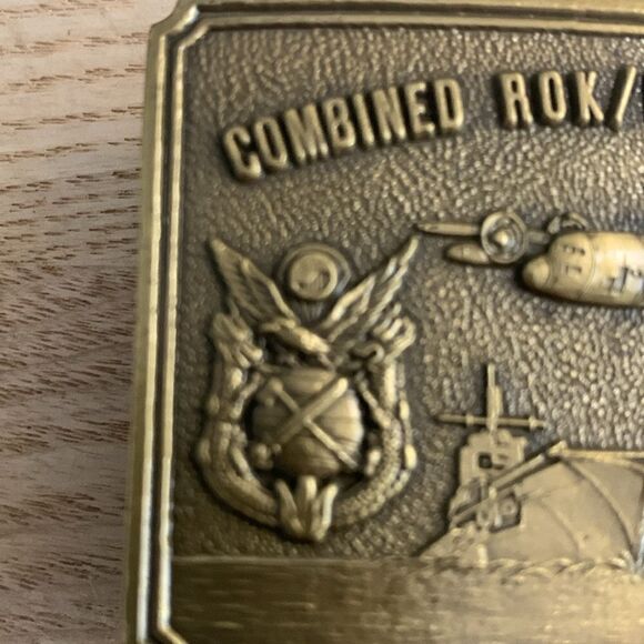 ROK/U.S. Special Forces Metal Belt Buckle No Manufacturers Mark Vintage - Picture 3 of 16